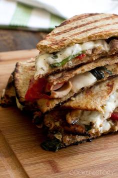Grilled Chicken Panini with Greek Yogurt Pesto Spread .