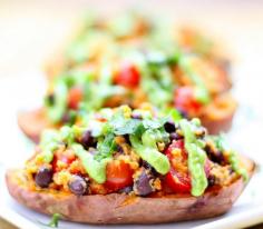 
                    
                        Southwest Stuffed Sweet Potatoes With Avocado Cream Sauce  Really nice recipes. Every hour.
                    
                
