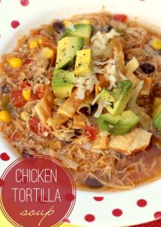 
                    
                        The BEST Chicken Tortilla Soup recipe - easy and delicious - the best kinds of recipes!
                    
                