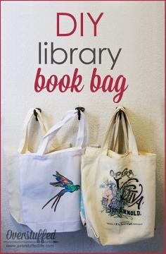 Get your kids excited for summer library trips by making this incredibly simple and personalized book bag. It's a fun, fast project that is also inexpensive--you can get everything you need in the craft aisle at WalMart.