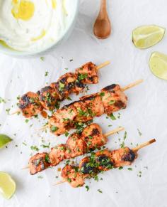 
                    
                        chili garlic chicken skewers with yogurt sauce
                    
                