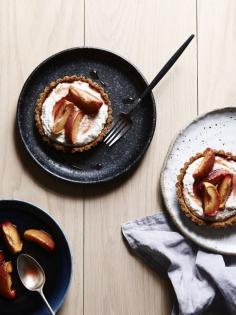 
                    
                        Lemon Macadamia Tarts with Baked Peaches
                    
                