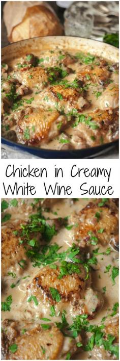 
                    
                        Succulent chicken with Cremini mushrooms cooked in white wine and a splash of cream.
                    
                