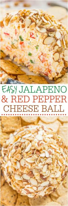 
                    
                        Easy Jalapeño and Red Pepper Cheese Ball - Just spicy enough that the more you have, the more you want!! A fast, easy, and foolproof hit!!
                    
                