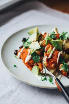 
                    
                        cozy vegan enchiladas w/ lime cream // thefirstmess.com
                    
                
