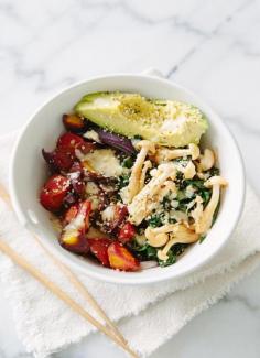 
                    
                        Veggie bowl topped with avocado
                    
                