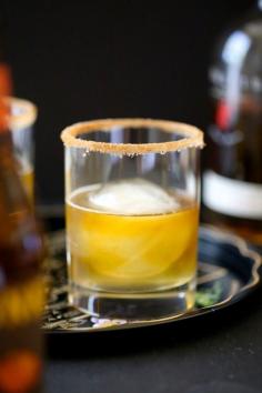 
                    
                        Ginger Pumpkin Bourbon Fizz with Cinnamon Sugar
                    
                