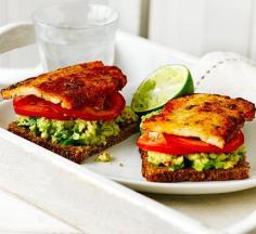 
                    
                        Open rye sandwich with halloumi & avocado
                    
                