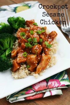 
                    
                        Crockpot sesame #chicken #recipe - Just prepare your crockpot and forget about it until dinner is ready. Please repin!
                    
                
