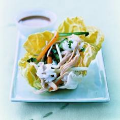 mango chicken in lettuce cups - healthy!