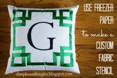 Fabric stencil with freezer paper