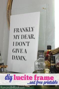 
                    
                        AWESOME idea for displaying art on the cheap - make your own "lucite" or floating frame in less than 10 minutes!! Its affordable too! DIY Lucite Frame via RainonaTinRoof.com
                    
                