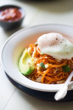 
                    
                        BREAKFAST BURRITO BOWL WITH SWEET POTATO NOODLES
                    
                