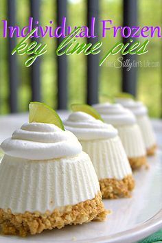 
                    
                        Individual Frozen Key Lime Pies, no bake, easy, tart and sweet like the perfect key lime pie!
                    
                