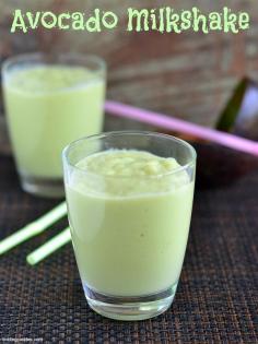 Ultra thick, creamy Avocado Milkshake for a wonderful kick start to a hot summer day.