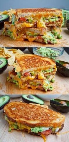 Bacon Guacamole Grilled Cheese Sandwich #recipe