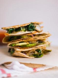 
                    
                        Crispy Mushroom, Spinach and Avocado Quesadillas
                    
                
