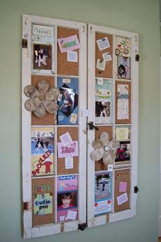 
                    
                        cork added to window frames to create bulletin board
                    
                