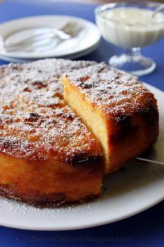 
                    
                        Orange, cardamom and almond cake with orange-blossom yoghurt.
                    
                