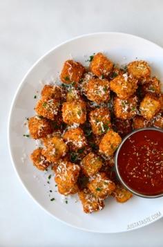 
                    
                        Eggplant Parmesan Bites with Marinara Dipping Sauce
                    
                