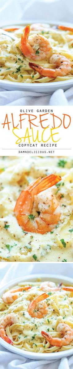 
                    
                        Olive Garden Alfredo Sauce ~ An easy, no-fuss dish you can make right at home. It’s also cheaper, healthier and quicker than ordering out!
                    
                