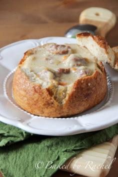 Slow Cooker Cheddar Ale and Bratwurst Soup in Pretzel Bowls - This was fabulous! I did add the potatoes, and just baked the frozen Sister Schubert's Pretzel Rolls and dipped it in the soup! This was really delicious and normally I DO NOT like beer soups or breads. The hubby thought it needed more pepper, but other than that, he loved it.
