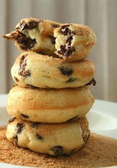 Healthy Banana Chocolate Chip Baked Doughnuts