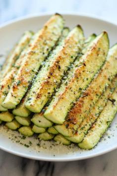 
                    
                        Baked Parmesan Zucchini - Crisp, tender zucchini sticks oven-roasted to perfection. It's healthy, nutritious and completely addictive!
                    
                