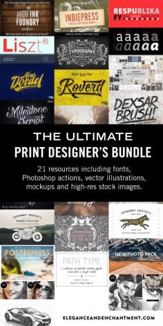 
                    
                        The Ultimate Print Designer's bundle: 21 resources for $29, including fonts, Photoshop actions, vector files, mockups and high resolution stock photography.
                    
                