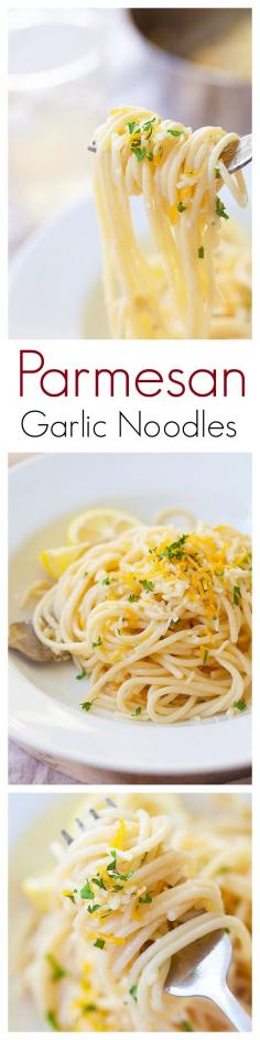 
                    
                        Quick and easy Parmesan Garlic Noodles with garlic and Parmesan cheese. This Parmesan Garlic Noodles recipe takes 20 mins and great for the entire family | rasamalaysia.com
                    
                