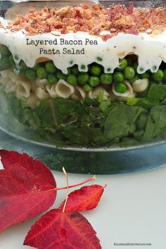 Falling in Love Bridal Shower Menu with Layered Bacon Pea Pasta Salad