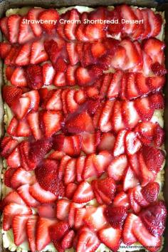 
                    
                        This white-chocolatey Strawberry Cream Shortbread Dessert is the perfect springtime or Easter dessert to serve a large crowd
                    
                