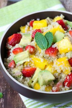 Strawberry, Mango and Avocado Quinoa Salad - this sounds pretty delicious