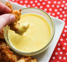 
                    
                        Chick-fil-a sauce: 1/2 cup mayo, 2 tbsp. mustard, 1/2 tsp. garlic powder, 1 tbsp. vinegar, 2 tbsp. honey, Salt, and pepper.
                    
                