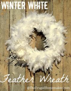 
                    
                        Winter White Feather Wreath
                    
                