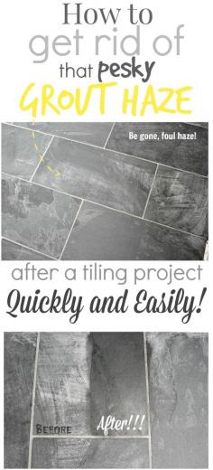 
                    
                        How to remove that darn grout haze that can take so long to clean away! Saving this one for my next tiling project!
                    
                