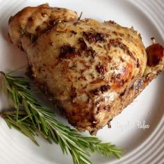 Used my Pampered Chef Deep Covered Baker with split chicken breasts. It was fantastic! Roasted Balsamic Chicken: 1 whole fryer chicken, butchered into pieces; 4 cloves garlic, minced; 2 sprigs fresh rosemary, minced (yields about 2 tsp); 2 TBSP extra virgin olive oil; ½ cup balsamic vinegar; 1 tsp Celtic sea salt