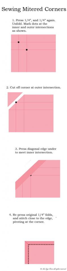 
                    
                        Tie Dye Diva Patterns - How to Sew Mitered Corners (for Cloth Napkins or other Squares)
                    
                