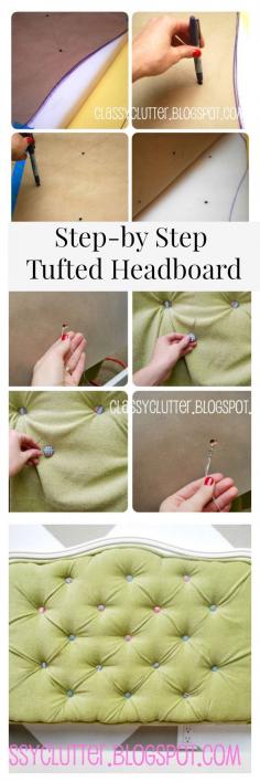 DIY Tufted Upholstered Headboard Tutorial