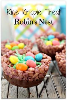 
                    
                        rice krispie treat robins nest
                    
                