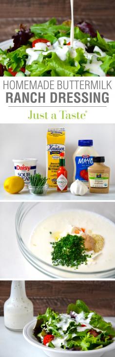 
                    
                        Homemade Buttermilk Ranch Dressing #recipe on justataste.com
                    
                