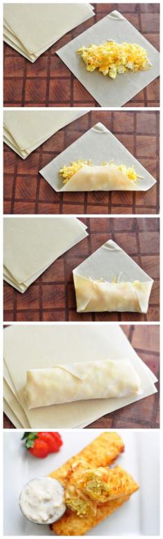 Breakfast Egg Rolls.... Oh the possibilities.