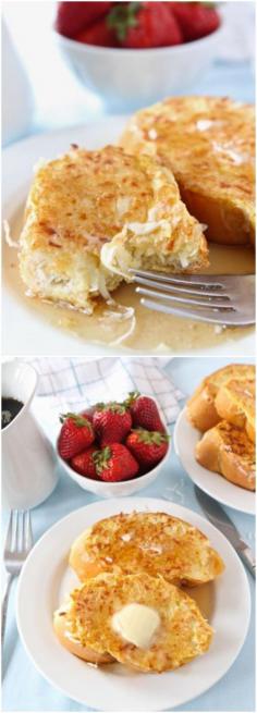 Coconut french toast | really good. I skipped the coconut extract and used 1/2 tsp vanilla; also only two eggs and 1/2 milk for egg wash