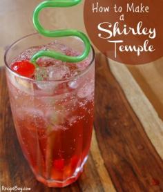 I always celebrated New Year's Eve with my kids! We always had New Year favors and I always made us all Shirley Temples!! So had to look this one up to add to my ~Happy New Year!~ board.> Special Memories.:)) Shirley Temple: 1 cup ice cubes 1 can Sprite or 7-Up dash of Grenadine syrup 1 maraschino cherry 1. Fill a tall glass 3/4 full of ice cubes. 2. Pour Sprite over ice cubes until the glass is almost full. 3. Add a dash of Grenadine syrup. 4. Stir. 5. Garnish with a maraschino cherry.