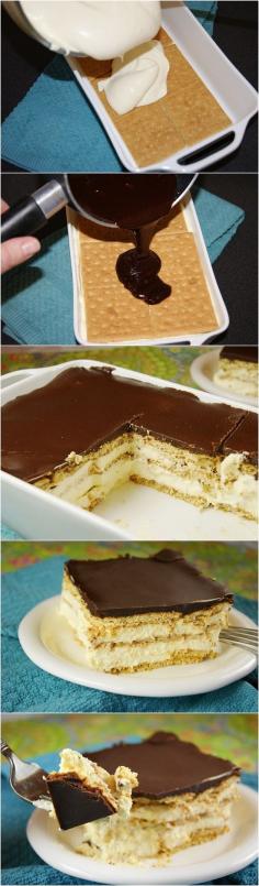 No Bake Chocolate Eclair Cake