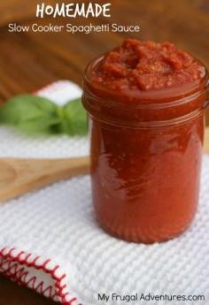 
                    
                        Easy Homemade Slow Cooker Spaghetti Sauce-- perfect for quick dinners, delicious and packed with veggies!
                    
                