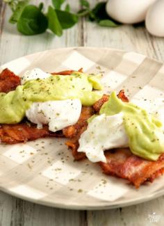 Paleo Eggs Benedict With Avocado Sauce