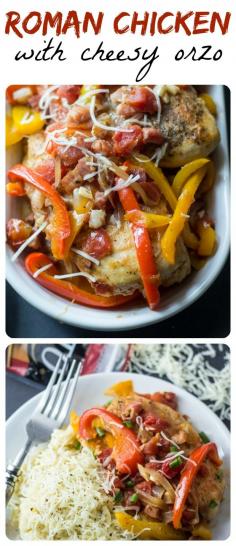 
                    
                        This savory Roman Chicken pairs perfectly with creamy, cheesy orzo! #choppedathome Sargento Cheese
                    
                