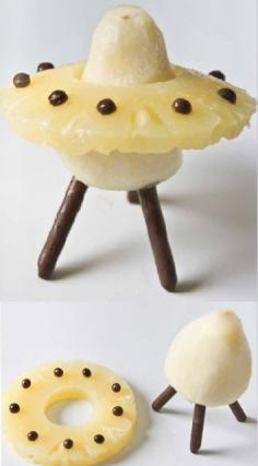 
                    
                        Alien spaceship…..pear & pineapple
                    
                