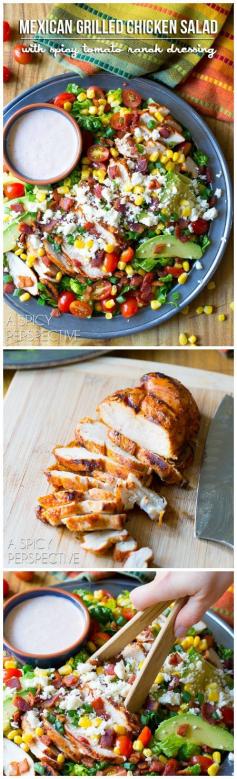 
                    
                        Zesty Mexican Grilled Chicken Salad on ASpicyPerspective... #grilledchicken #salad
                    
                